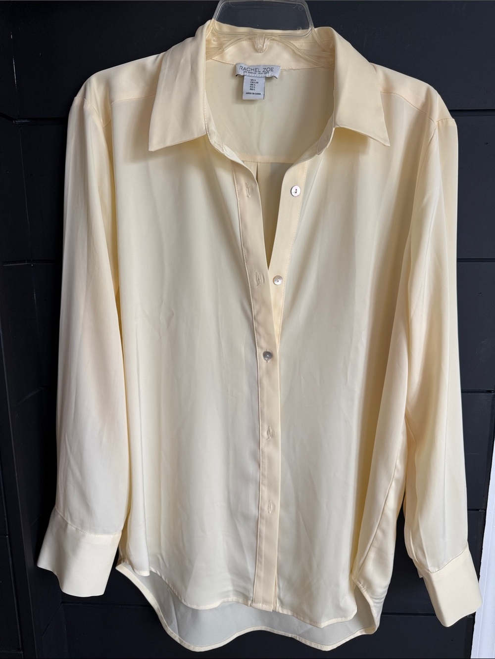 Rachel Zoe Shirt L Butter Yellow